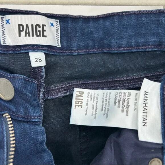 Paige Manhattan Bootcut Jeans Women’s 28 Dark Wash Stretch Denim - Picture 2 of 5